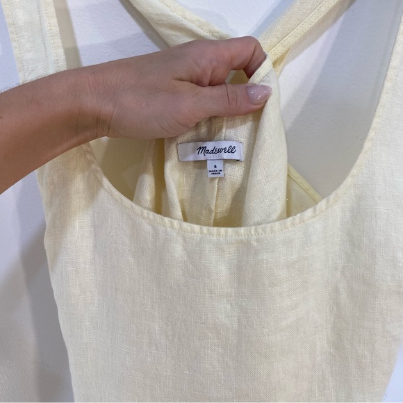Madewell Cross-Back‎ A-Line Mini Linen Dress - Picture 13 of 13